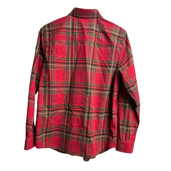 Lauren Ralph Lauren Red Olive Plaid Long Sleeve Button Front Small - Picture 11 of 11
